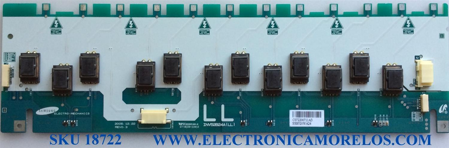 BACKLIGHT / SAMSUNG INV52B24ALL / INV52B24A (LL) / SSB520WA24 / REV0.3 / PANEL LTA520HA03 / MODELOS LNT5265FX/XAA / LNT5265F